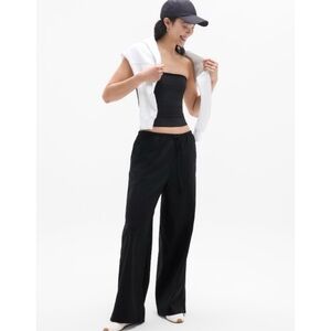 Athleta Paradise Mid Rise Wide Leg Linen Blend Pants - Size MT